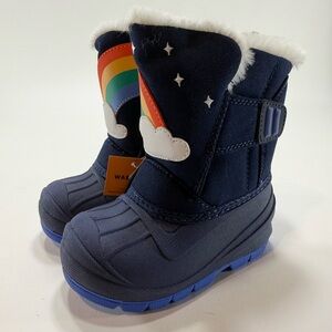 Cat & Jack Navy Blue Kids Rainbow Winter Boots